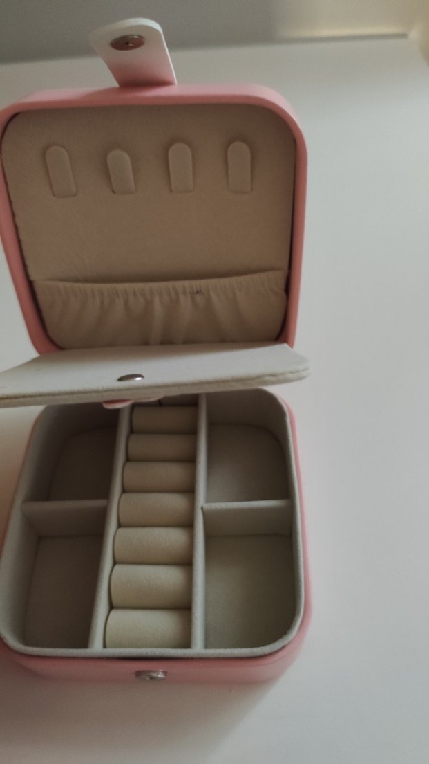 Taşlı Taç Süslemeli Pembe Makyaj Organizeri - Görsel 4