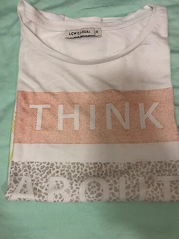 Think About Things Yazılı Beyaz T-Shirt