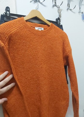 Kadın Turuncu Akrilik-Polyester Kazak - Görsel 6