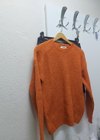 Kadın Turuncu Akrilik-Polyester Kazak - Görsel 3