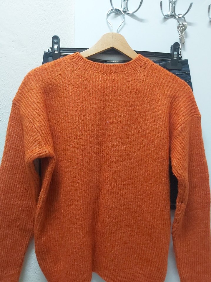 Kadın Turuncu Akrilik-Polyester Kazak - Görsel 4