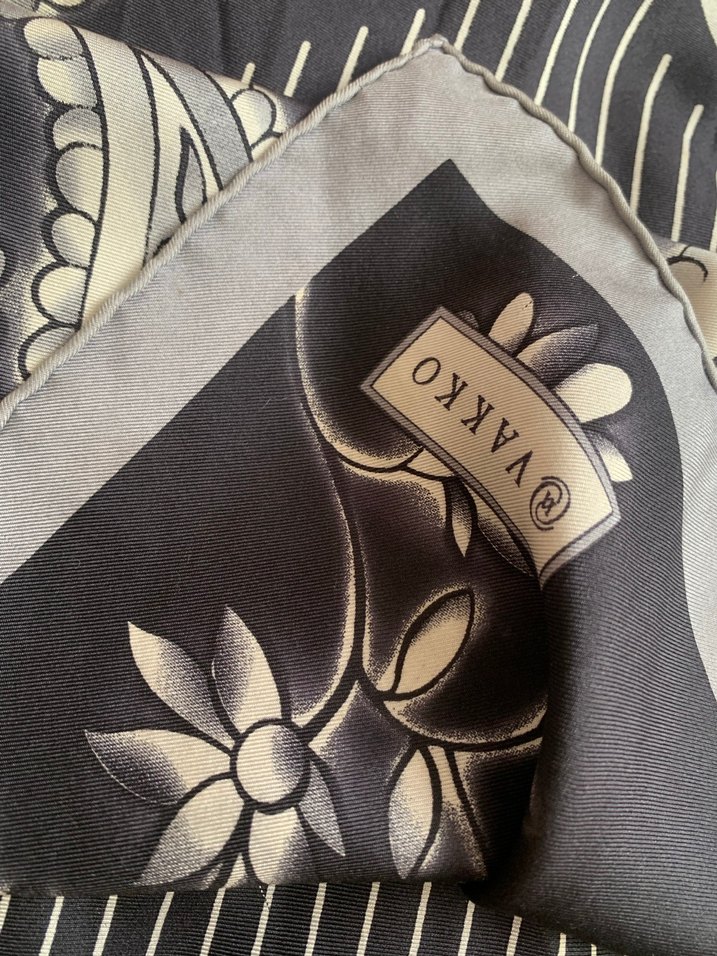 Kadın Siyah Çizgili twill eşarp - Görsel 2