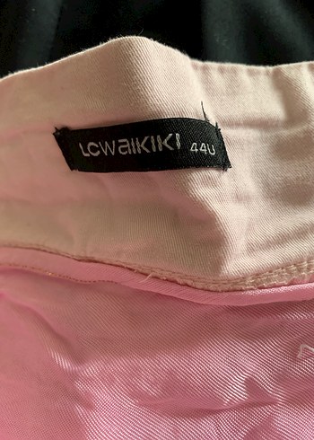 Düğmeli Pembe Keten uzun etek - Görsel 3