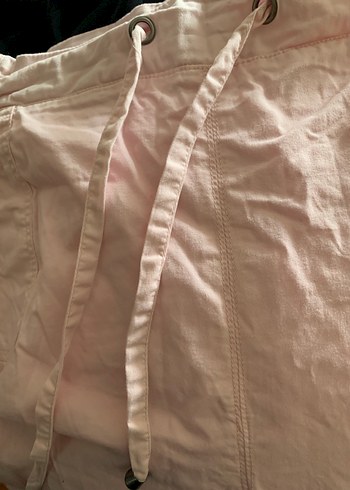 Düğmeli Pembe Keten uzun etek - Görsel 4