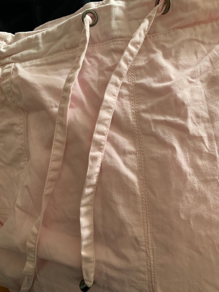 Düğmeli Pembe Keten uzun etek - Görsel 4