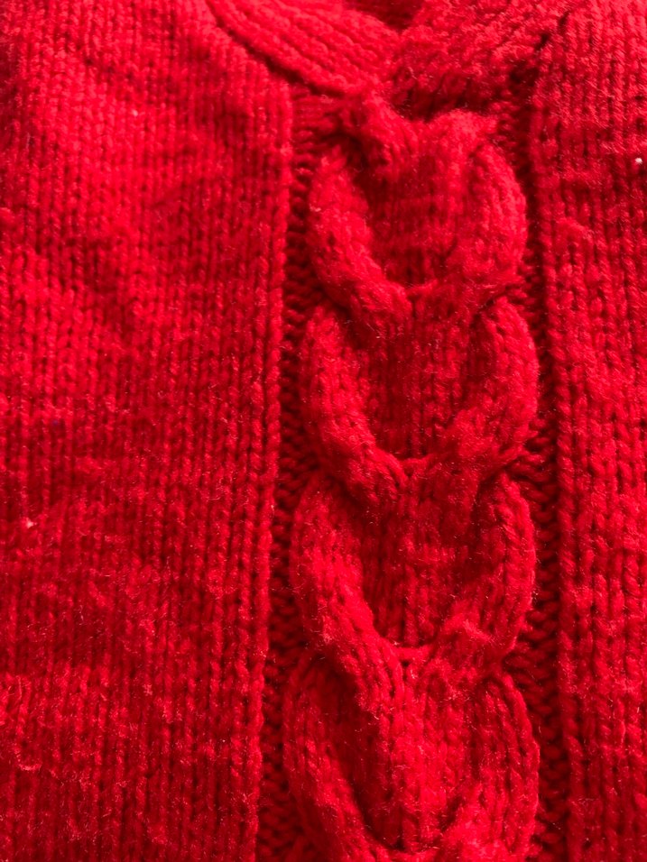 Kızlar için Kırmızı Örgü süveter - Görsel 2