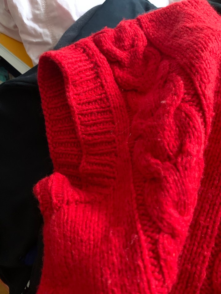 Kızlar için Kırmızı Örgü süveter - Görsel 3