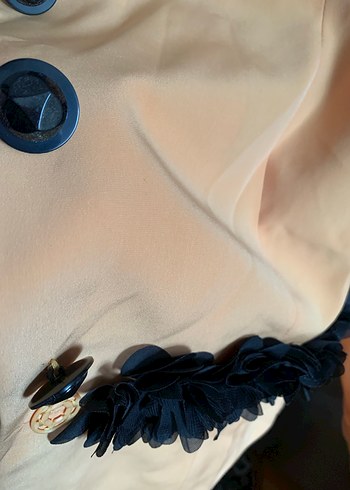 Düğmeli, Midi, Bej Kadın Ceket - Görsel 4