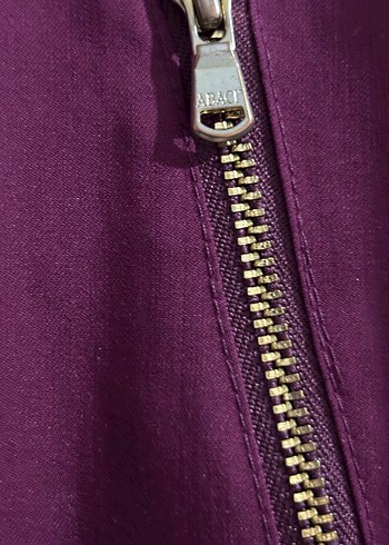 Uzun Mor Kadın pardüse Fermuarlı - Görsel 3