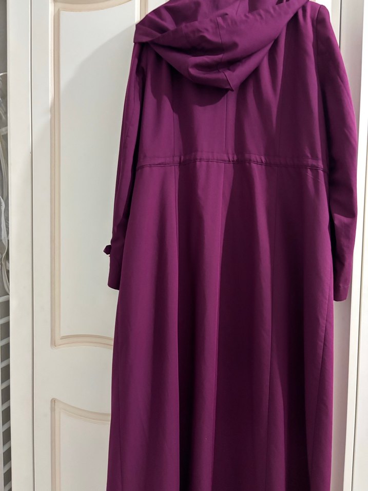 Uzun Mor Kadın pardüse Fermuarlı - Görsel 2