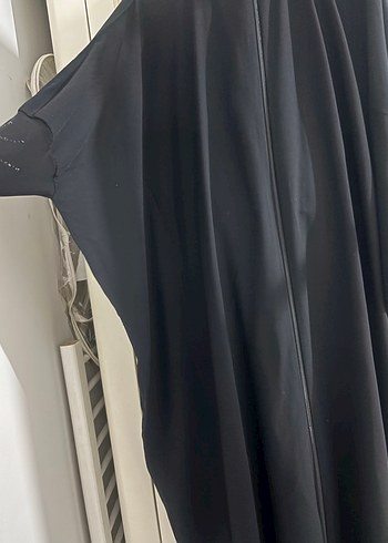 Siyah Uzun Dökümlü Kadın ferace - Görsel 2