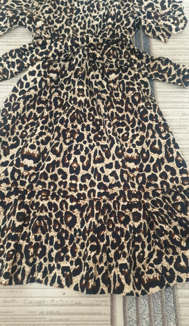 Leopar Desenli Uzun Bohem Elbise - Görsel 2