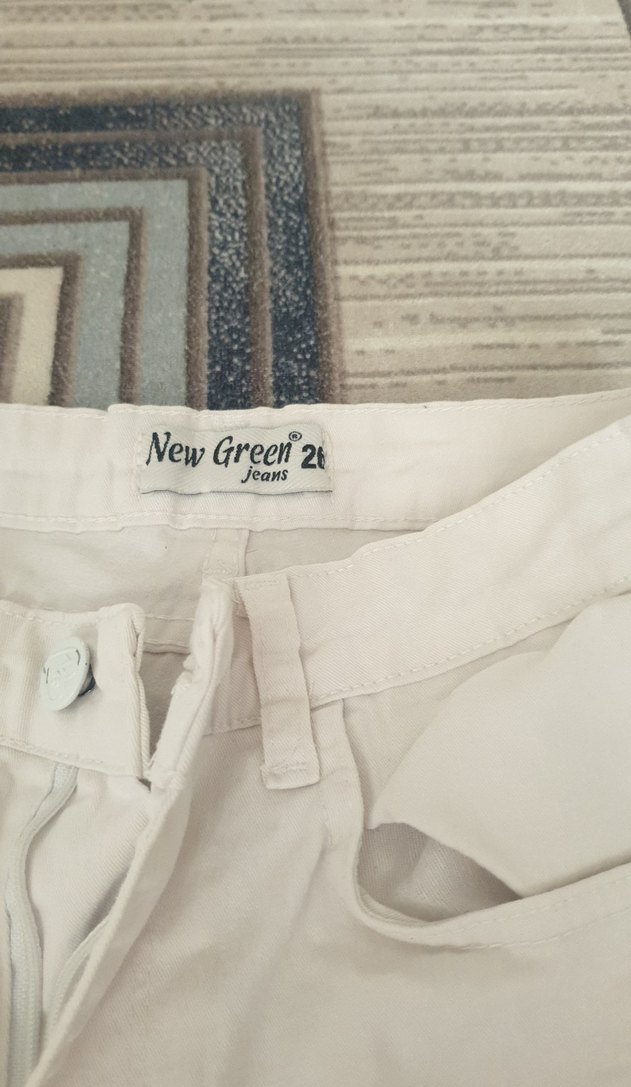 Kadın Beyaz Pamuklu Regular Fit Kumaş Pantolon - Görsel 2