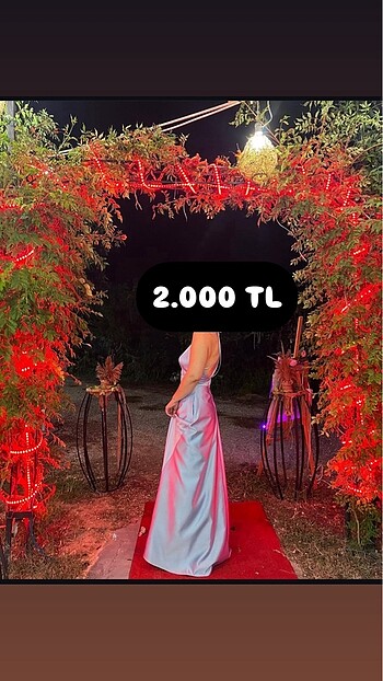 Açık Mavi İnce Askılı Saten Abiye