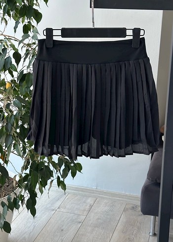 Diğer Alo pileli şort etek siyah