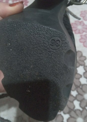 Siyah file Desenli Platform Topuklu Kadın Ayakkabı - Görsel 3