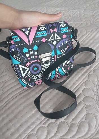 Renkli Baskılı Bohem Kadın Çanta - Görsel 4