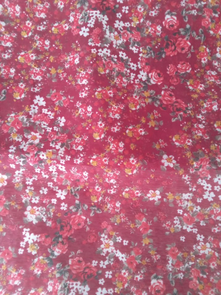 Bordo Çiçek Desenli Kadın şal - Görsel 2