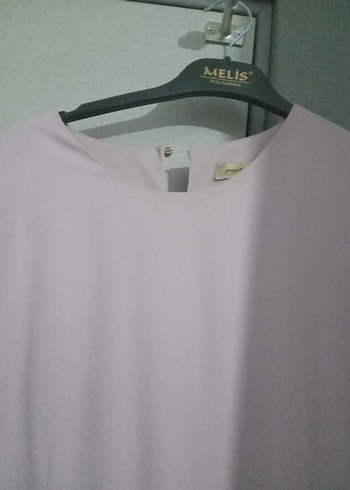 Uzun Kollu toz pembe Pilili Kadın Elbise - Görsel 2