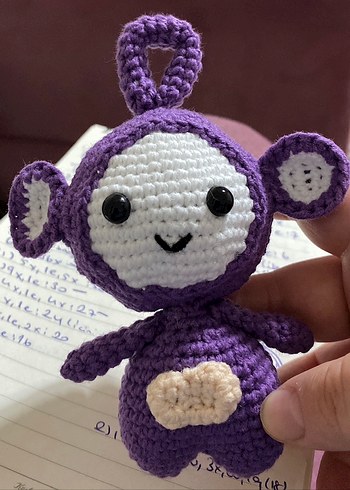 Mor Renkli El Örgüsü Peluş Oyuncak
