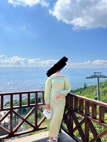 38 Beden yeşil Renk Arkadan bağlamalı elbise