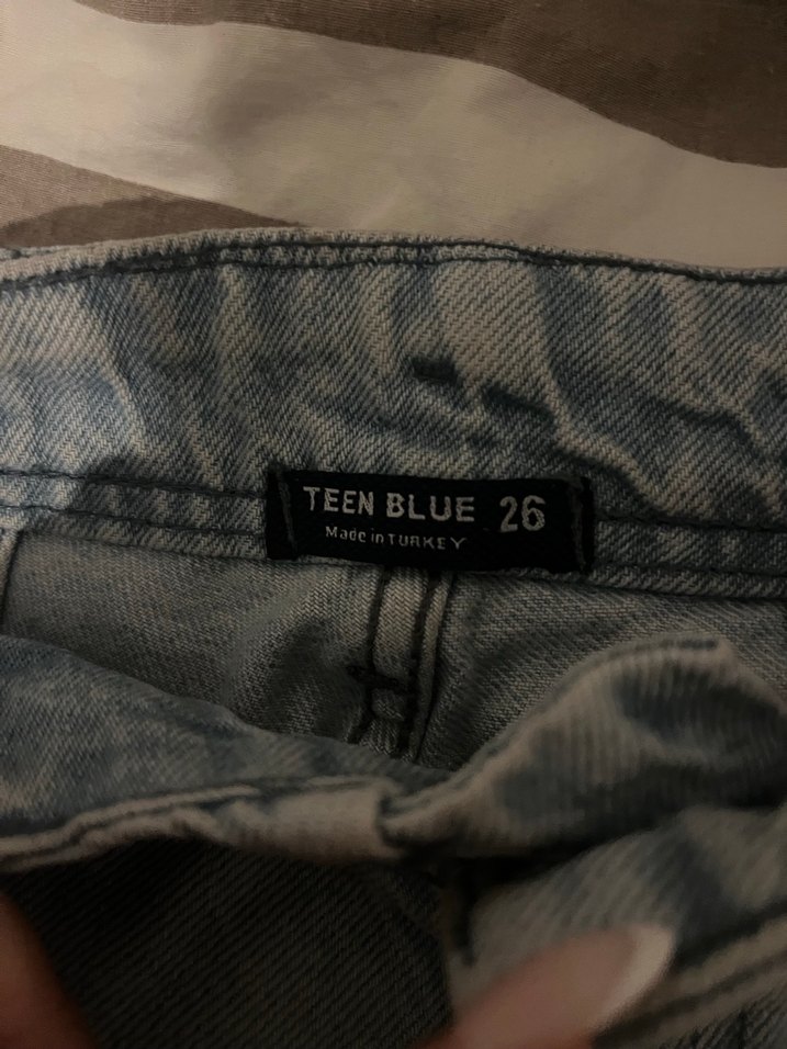 Gri Kadın Bol Kesim Midi Denim Pantolon - Görsel 2