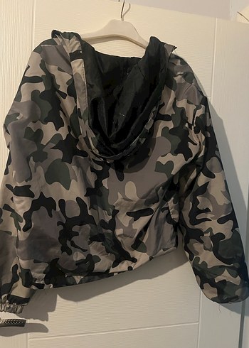 Gri Kamuflaj Kadın Spor Ceket - Görsel 3