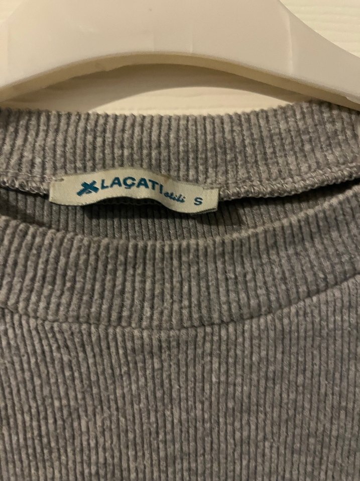 Gri Uzun Kollu Triko Kadın Kazak - Görsel 2