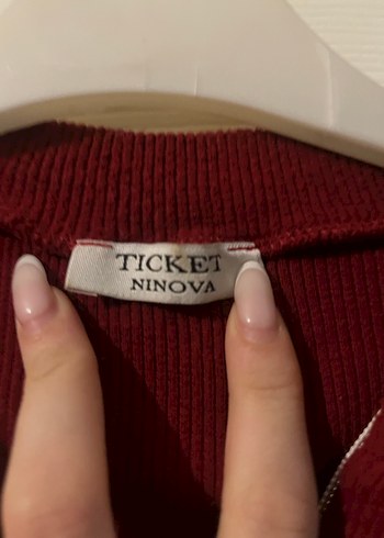 Bordo Kız Çocuk Yarım Fermuarlı İnce Triko - Görsel 2