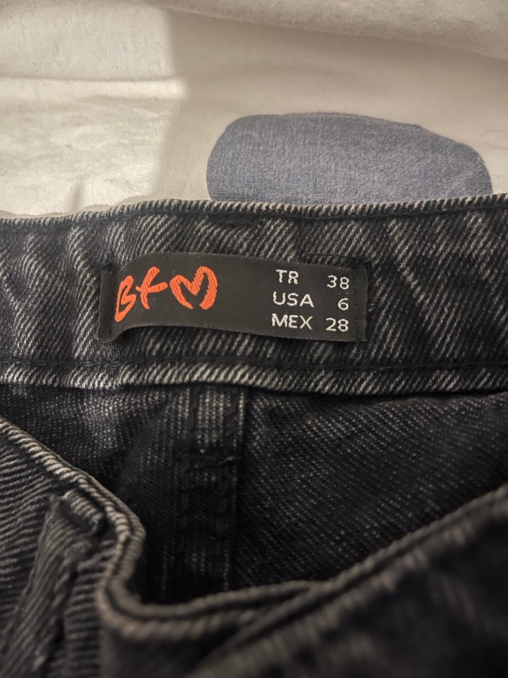 Siyah Midi Boy Kadın Denim Pantolon - Görsel 2