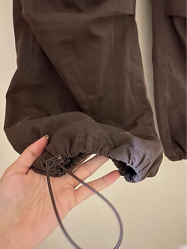 34 Beden kahverengi Renk Paraşüt pantolon
