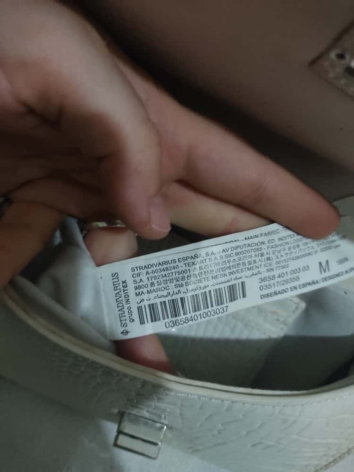 Beyaz Yılan Desenli Deri Kadın Çanta - Görsel 4