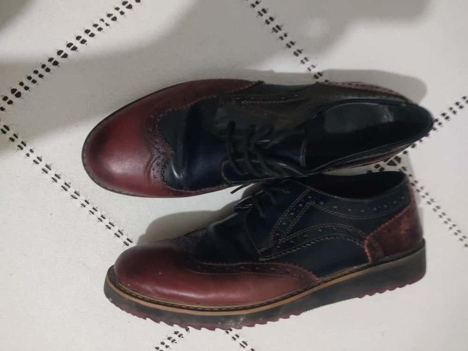 Klasik Erkek Deri Ayakkabı Bordo-Siyah - Görsel 2