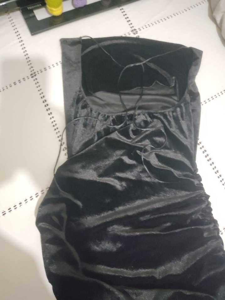 İp Askılı Drapeli Mini Elbise - Görsel 4