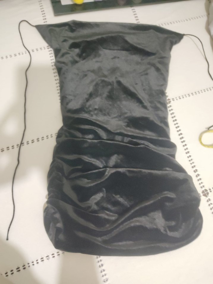 İp Askılı Drapeli Mini Elbise - Görsel 2