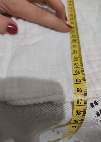 Düğmeli Kısa Kollu Beyaz Keten Kadın Gömlek - Görsel 5