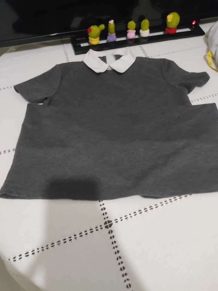 Gri Kısa Kollu elbise - Görsel 2