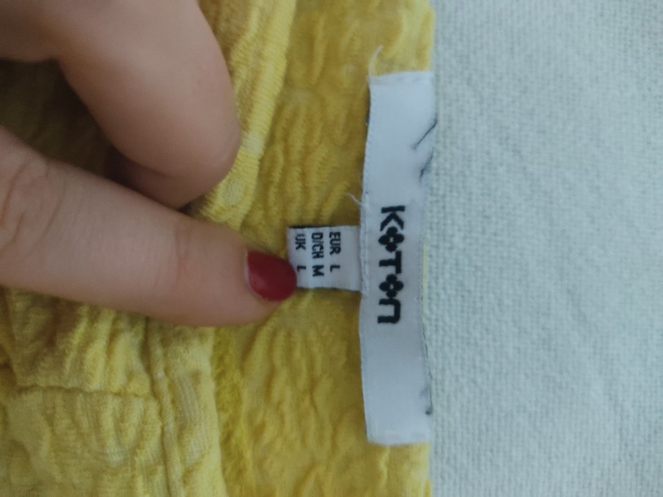 Düğmeli Sarı Kadın Kumaş Pantolon - Görsel 2