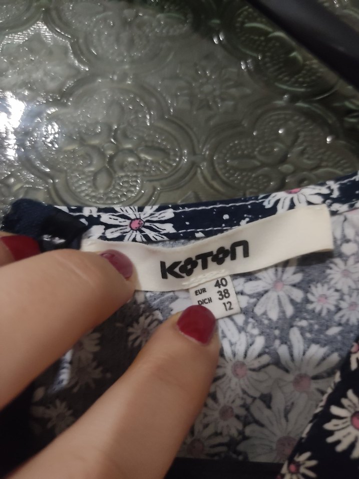 Gri Çiçek Desenli Uzun Kollu Bohem Elbise - Görsel 2