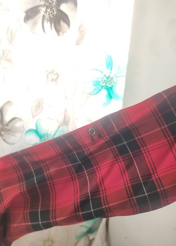 xl Beden kırmızı Renk Düğmeli Kırmızı Midi Uzun Kollu Salaş Gömlek