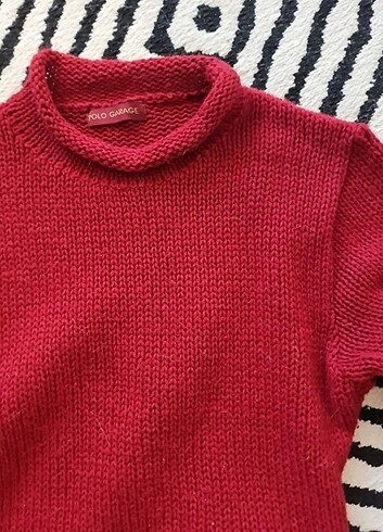 s Beden kırmızı Renk Polo Garage Örgü Kazak
