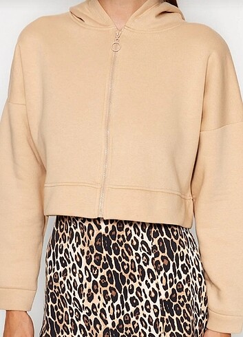 KAPÜŞONLU FERMUARLI SWEATSHIRT