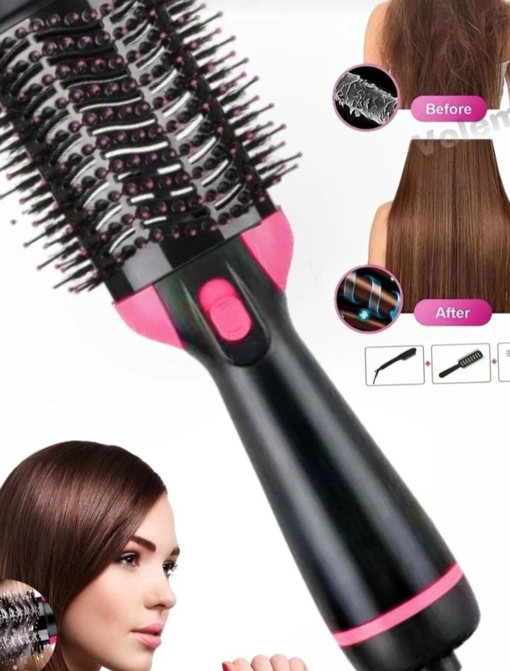 Pembe Saç Düzleştirici Fırça - Görsel 2