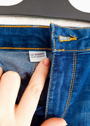 Payet Detaylı Mavi Midi Kot Pantolon - Görsel 3