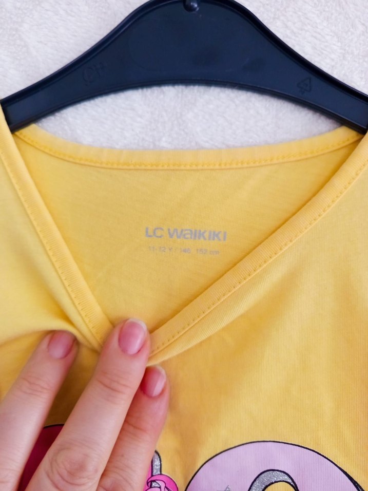 Sarı Kız Çocuk Kısa Kollu Baskılı Tişört - Görsel 2