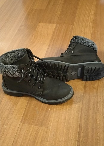 Gri Kürklü siyah Kadın süet Bot - Görsel 5