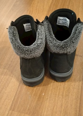 Gri Kürklü siyah Kadın süet Bot - Görsel 2