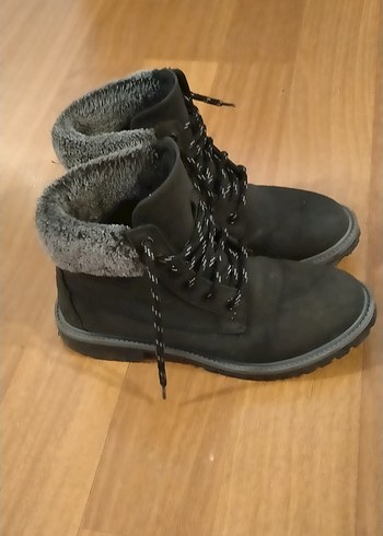 Gri Kürklü siyah Kadın süet Bot - Görsel 4