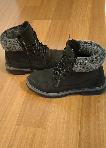 Gri Kürklü siyah Kadın süet Bot - Görsel 3