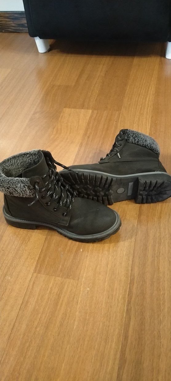 Gri Kürklü siyah Kadın süet Bot - Görsel 5